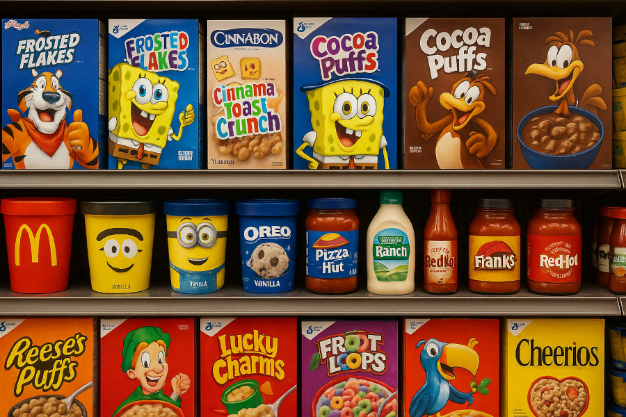 prateleira produtos licenciados - Desvendando o Licenciamento de Marcas: Seu Guia Completo (Especial Alimentação!)